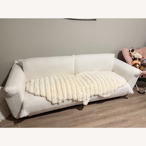 Used Walmart Modern French Boucle Couch in Cream for sale on AptDeco