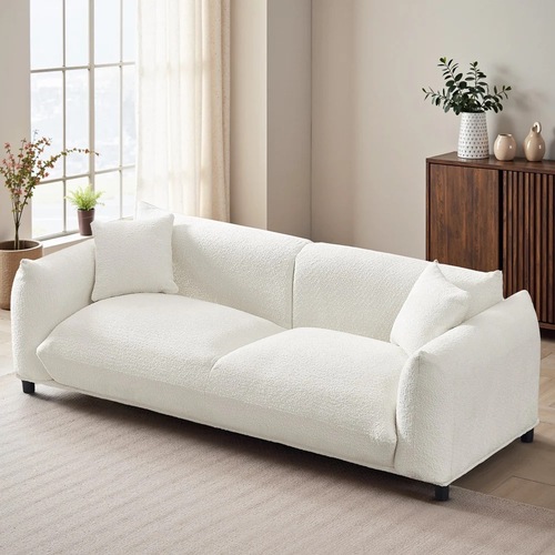 Used Walmart Modern French Boucle Couch in Cream for sale on AptDeco
