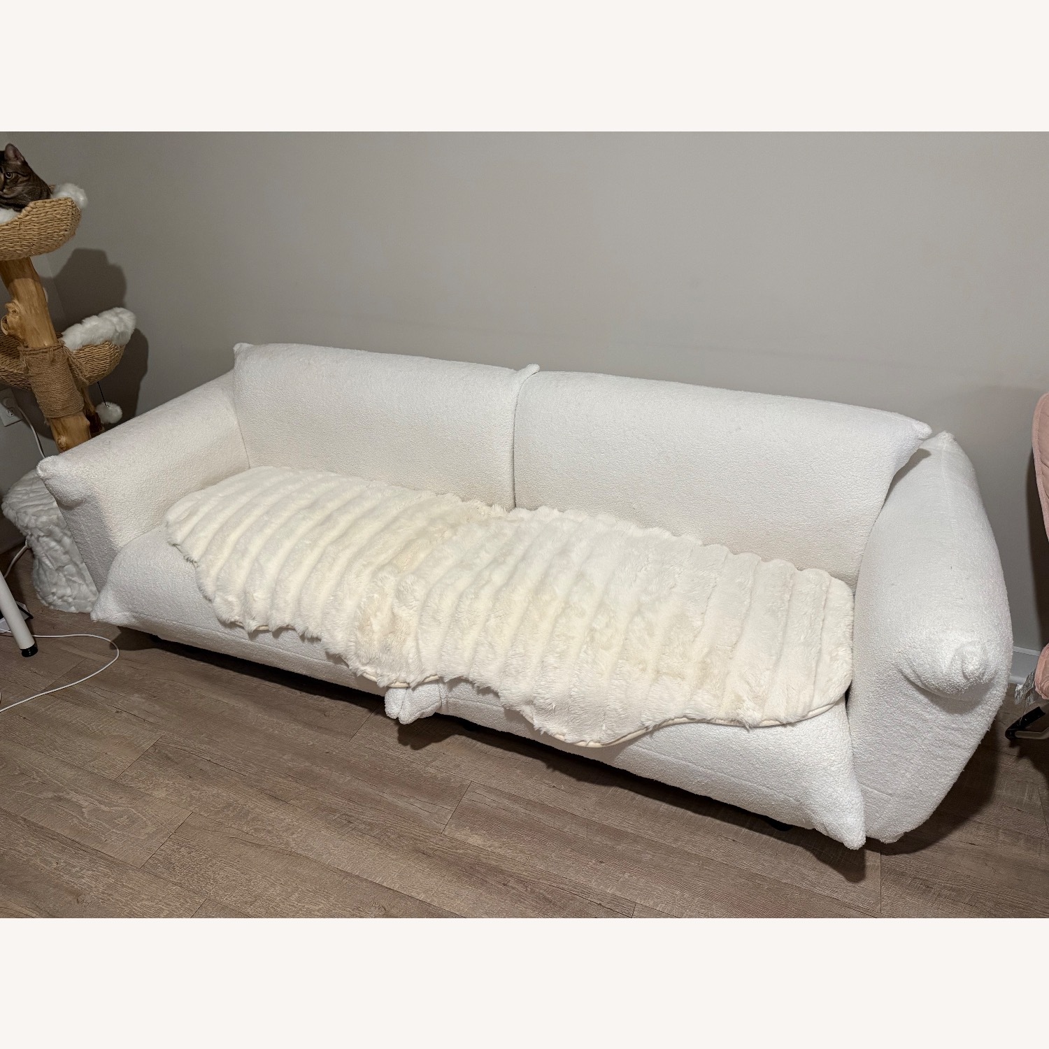 Walmart Modern French Boucle Couch in Cream - image-2