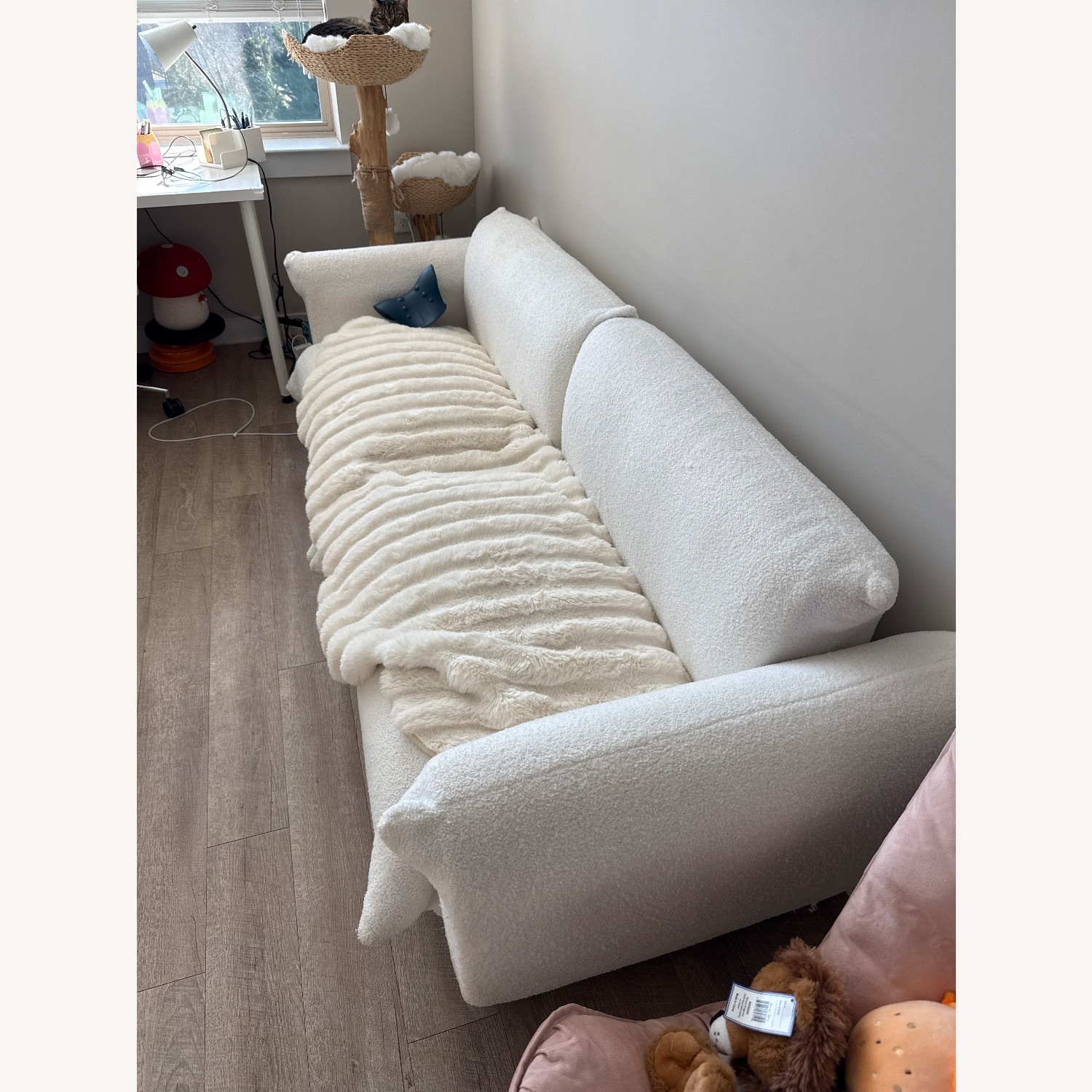 Walmart Modern French Boucle Couch in Cream - image-3