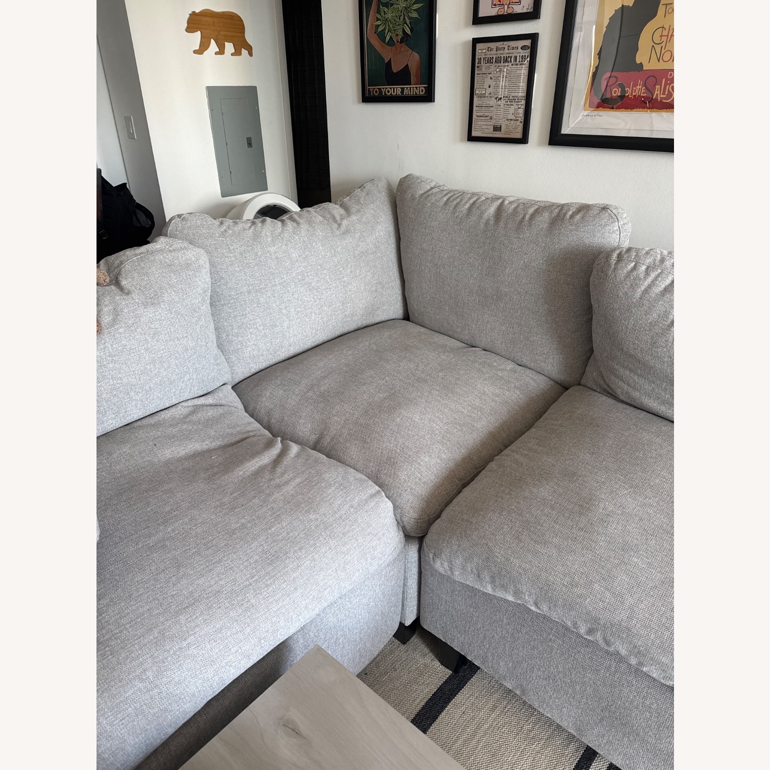 Living Spaces Jolene Silver Grey Corner - image-2