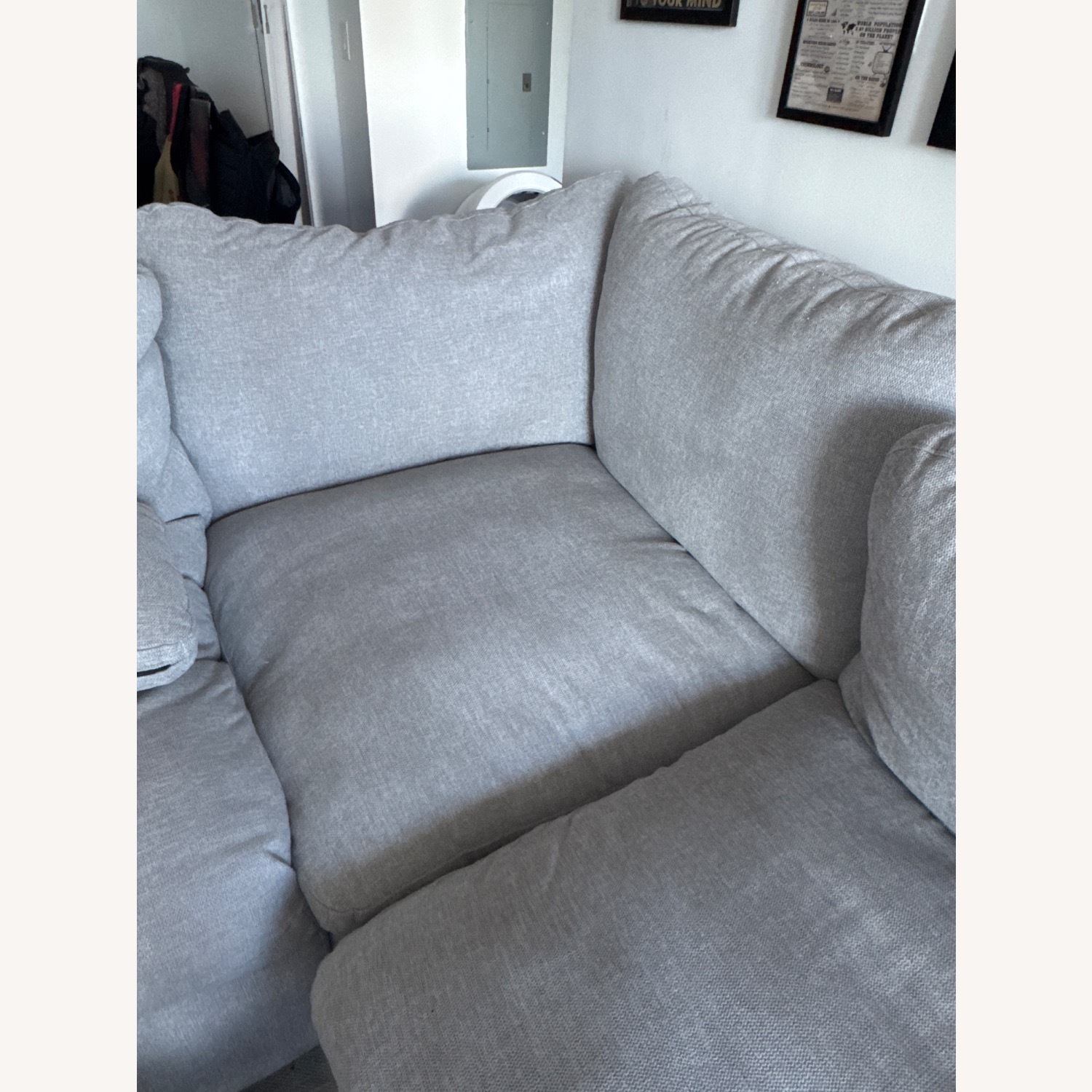 Living Spaces Jolene Silver Grey Corner - image-1