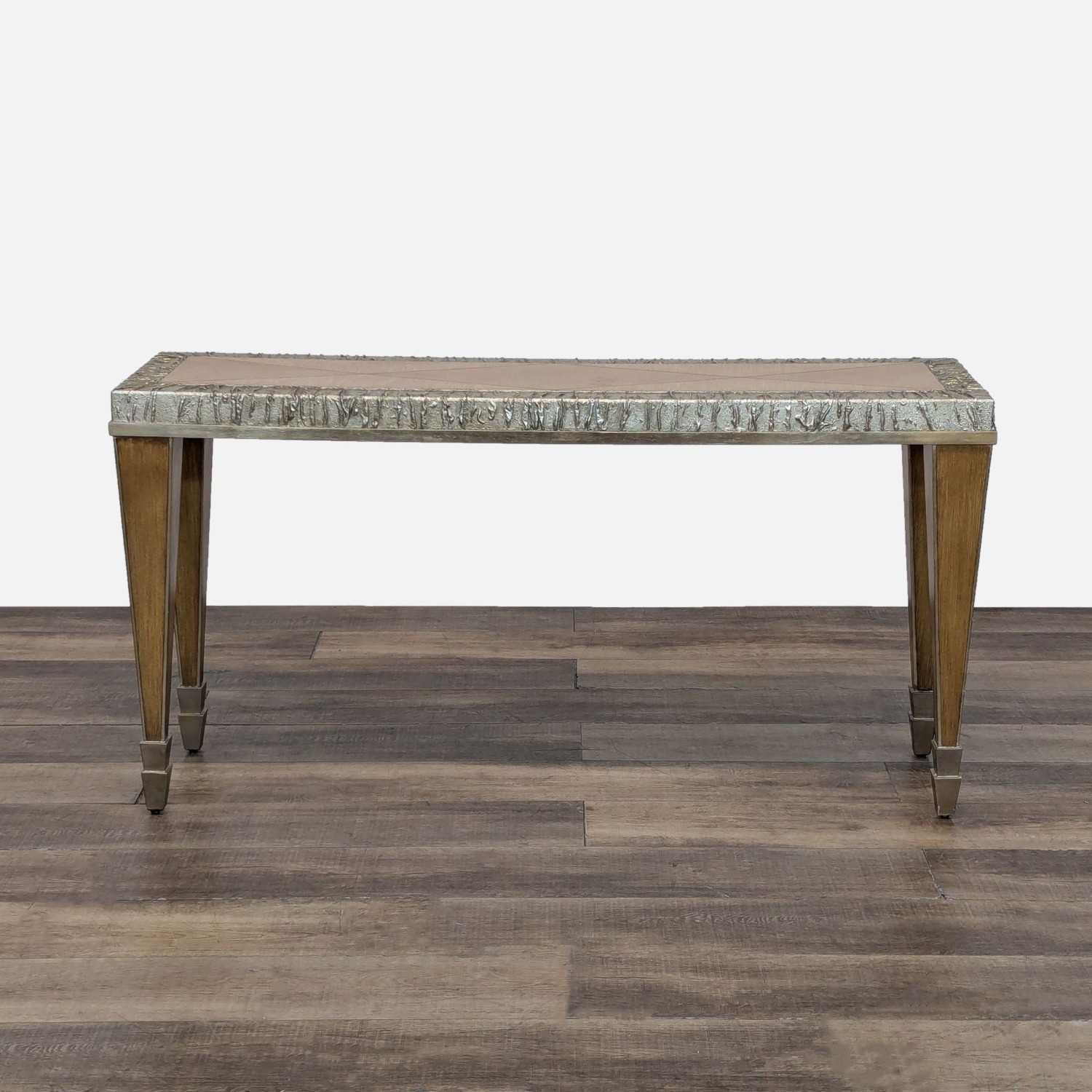 Wood Console Table with Metal Trim	 - image-7