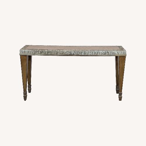 Used Wood Console Table with Metal Trim	 for sale on AptDeco