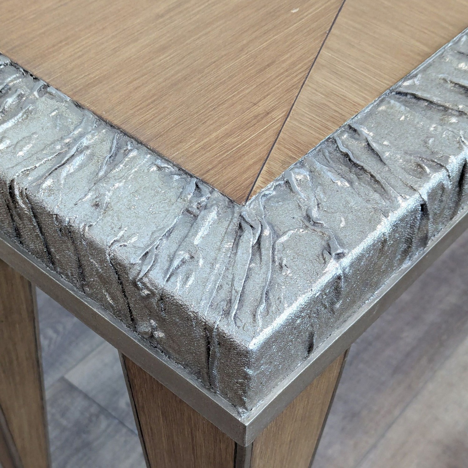 Wood Console Table with Metal Trim	 - image-5