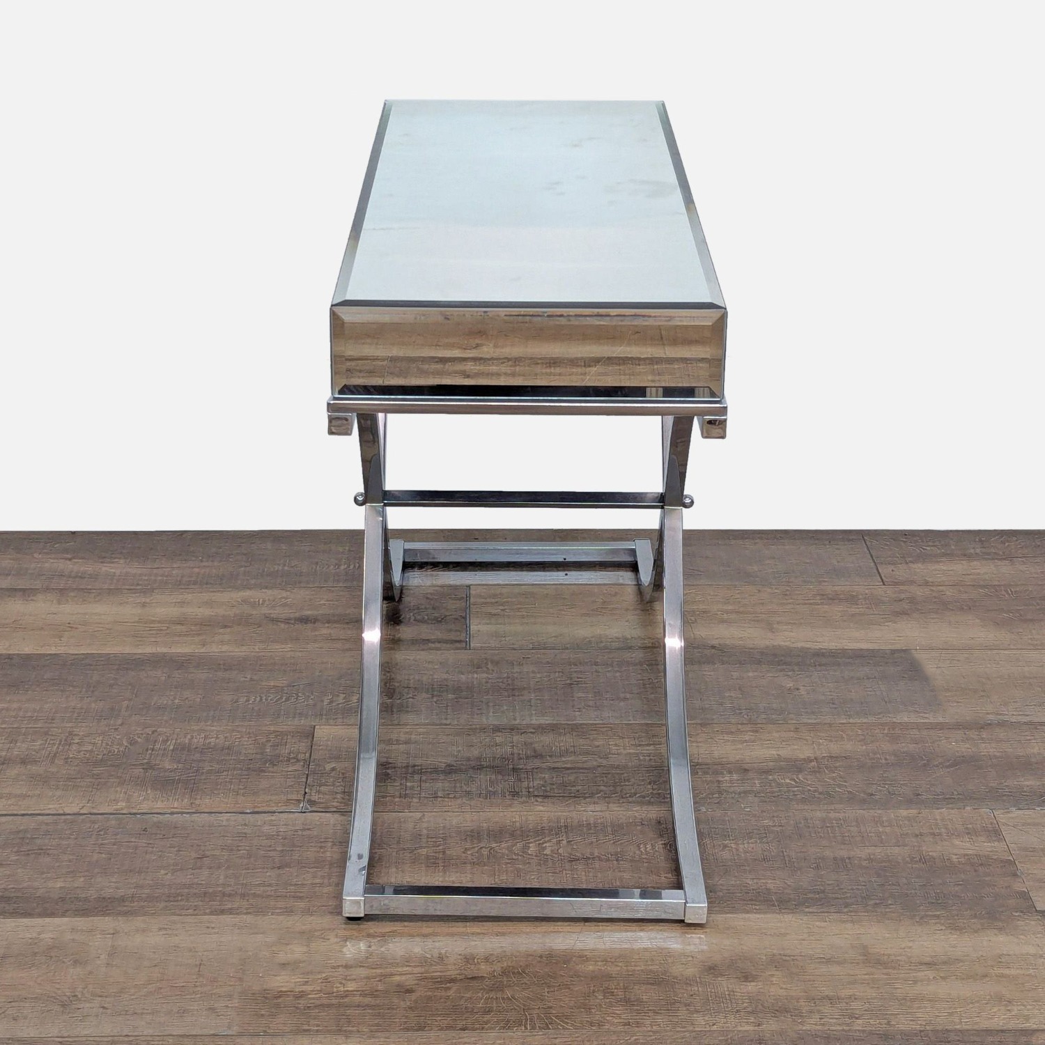 Mirrored Console Table on Chrome Finished Base	 - image-3