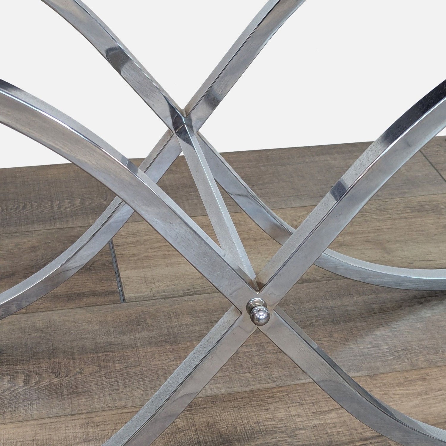 Mirrored Console Table on Chrome Finished Base	 - image-4