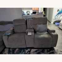 Living Spaces Light Gray Electric Recliner 