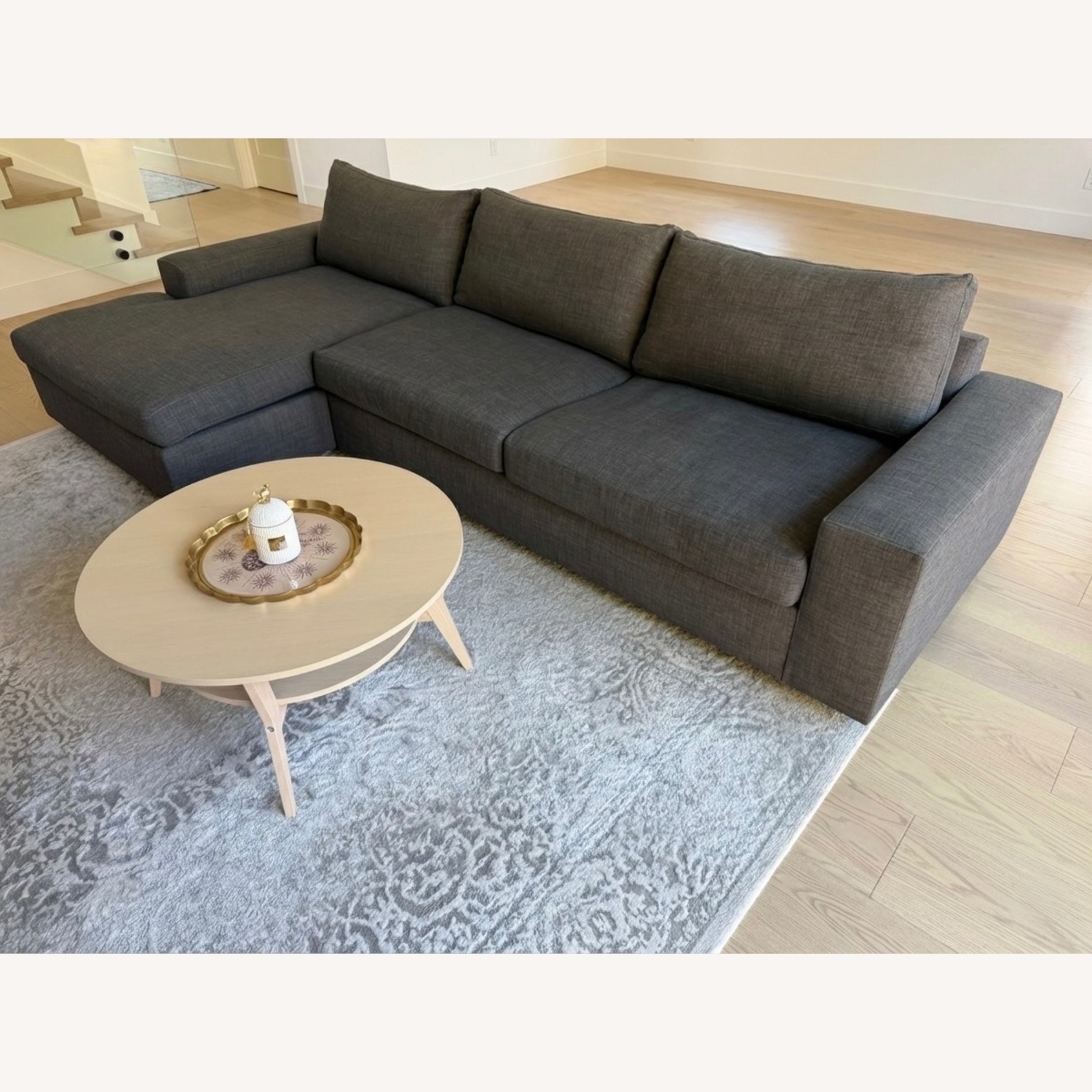 True Modern Dark Gray 2 Piece Sectional - image-1