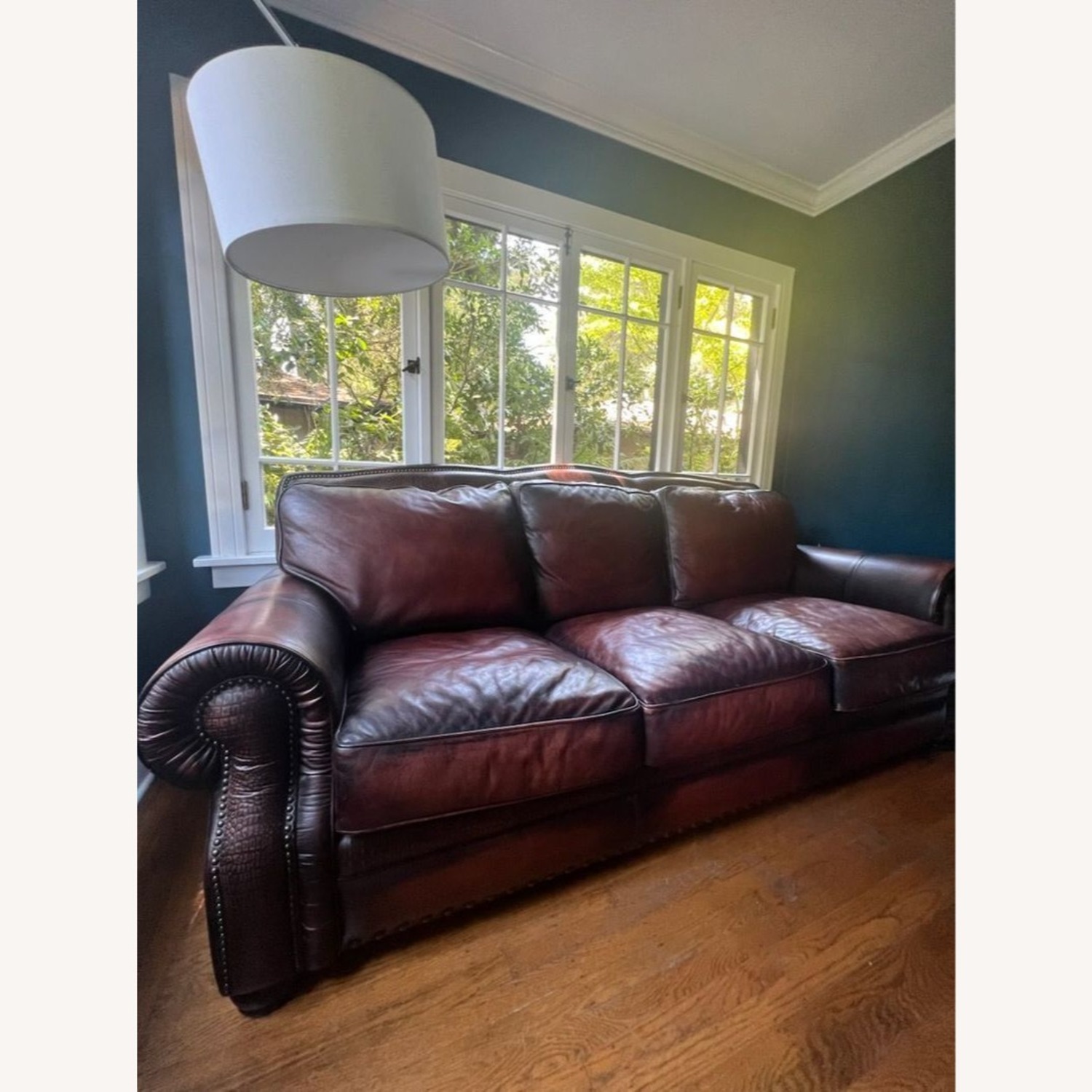 Classic Custom Brown Leather 3-Seat Sofa - image-12