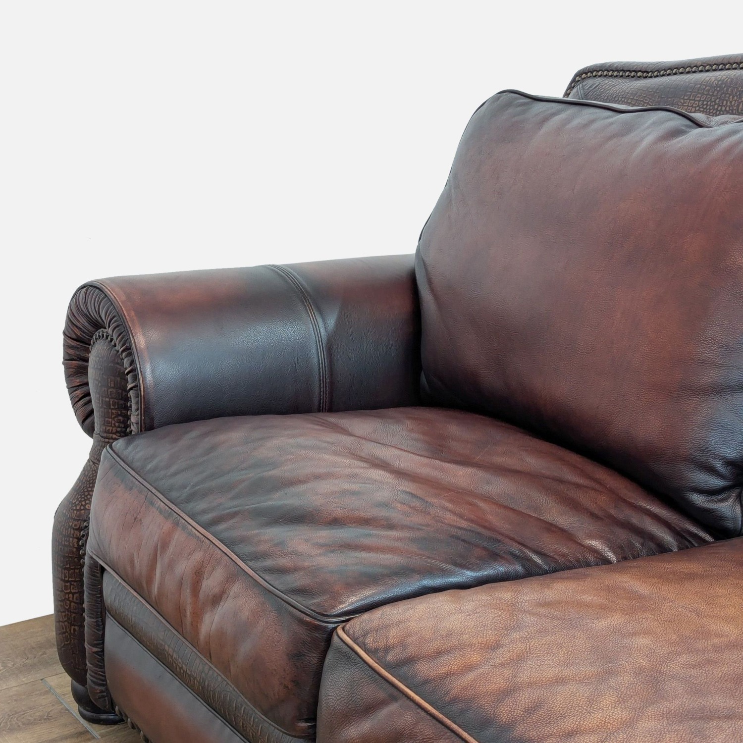 Classic Custom Brown Leather 3-Seat Sofa - image-6