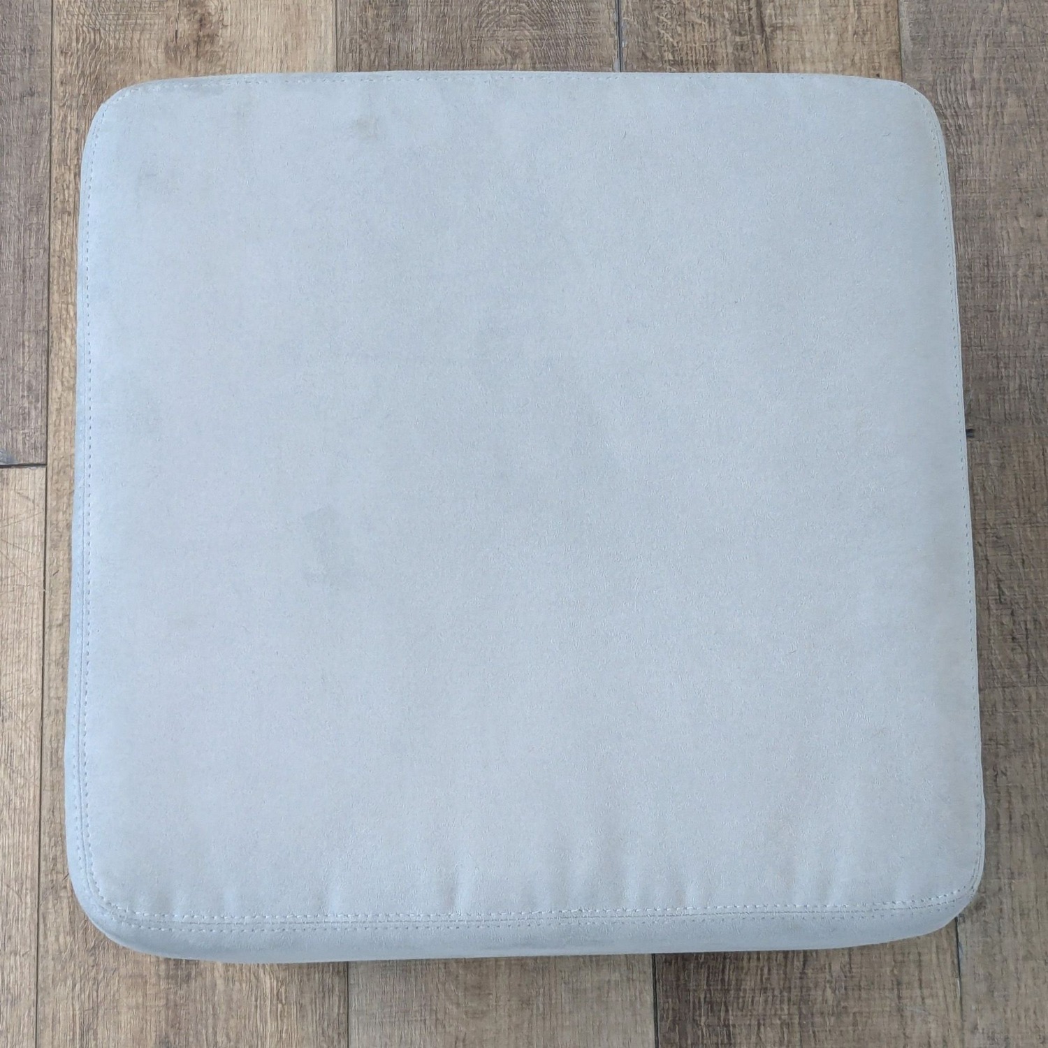 Light Gray Fabric Ottoman - image-2