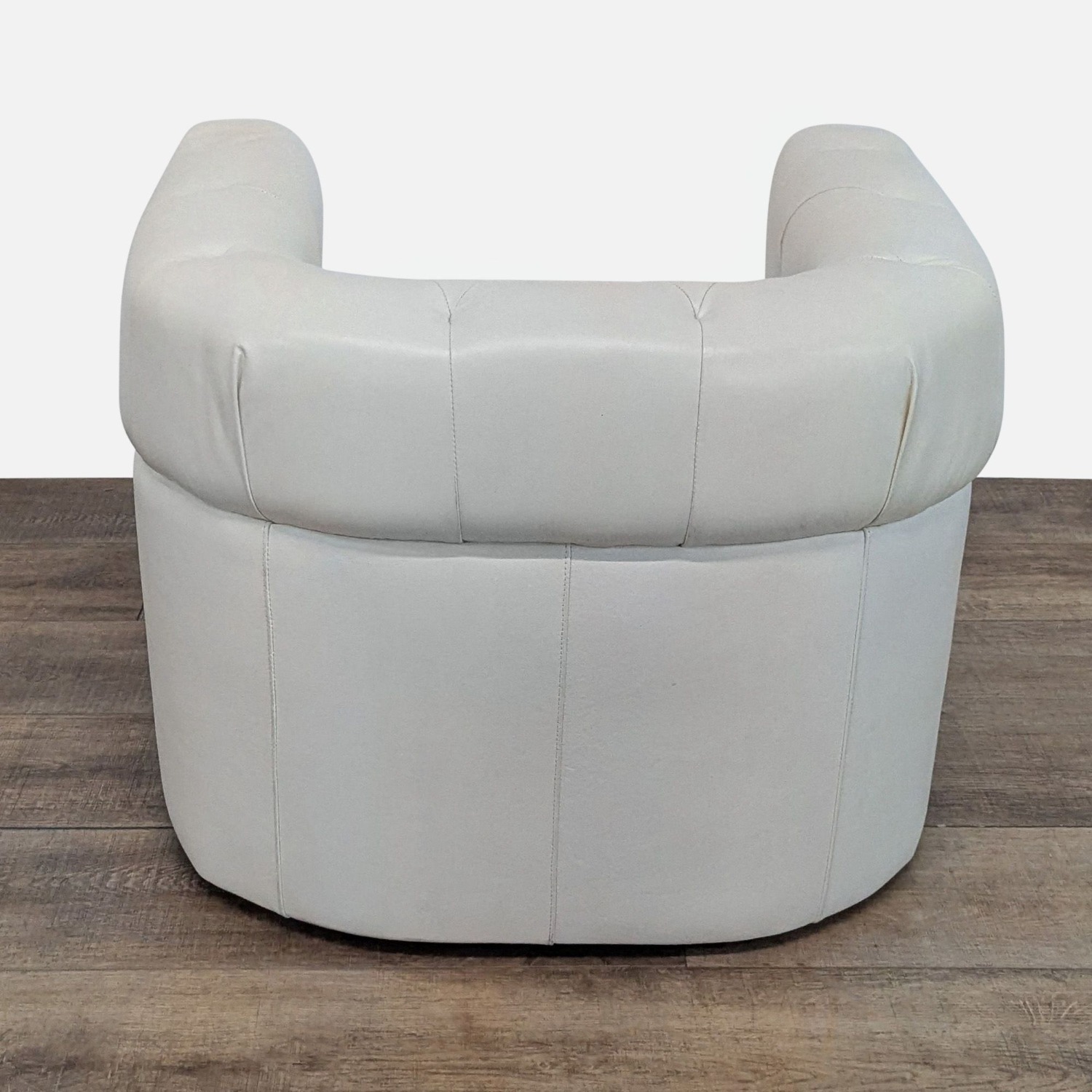 West Elm Modern Tufted Leather Lounge Chair - image-5