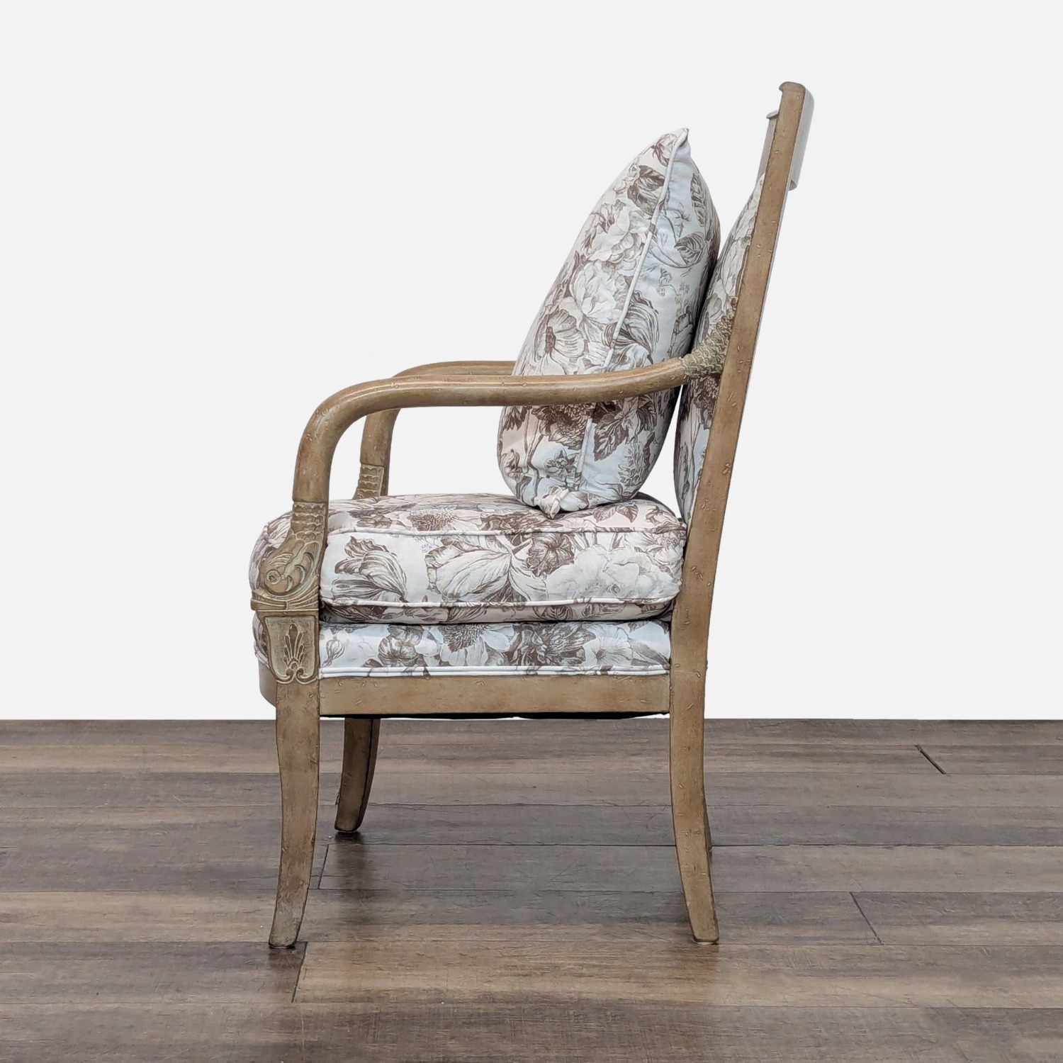 Vintage Style Accent Chair with Floral Cushions	 - image-6