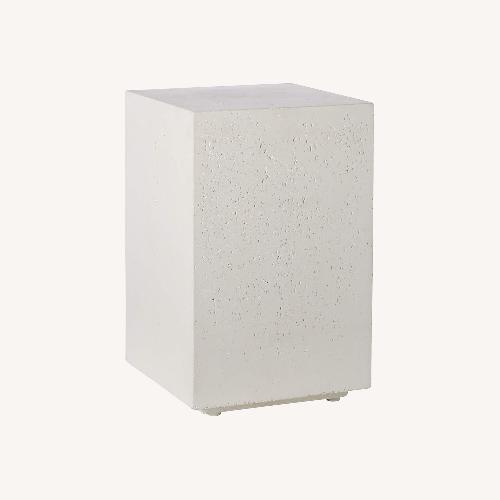 Used CB2 Ivory Cement Natural Concrete Side Table for sale on AptDeco