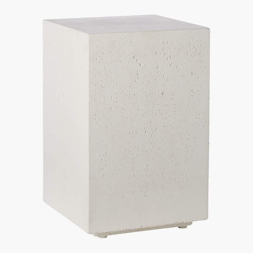 Used CB2 Ivory Cement Natural Concrete Side Table for sale on AptDeco