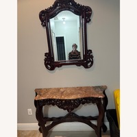 Antique Dark Brown Marble Side Table