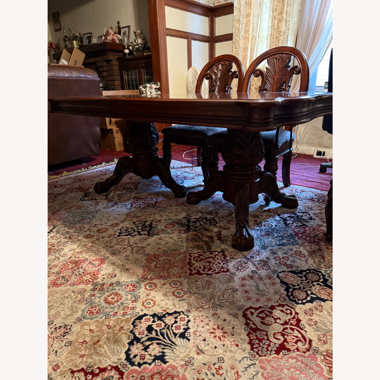 Ashley Furniture Red Wood Dining Table - image-3