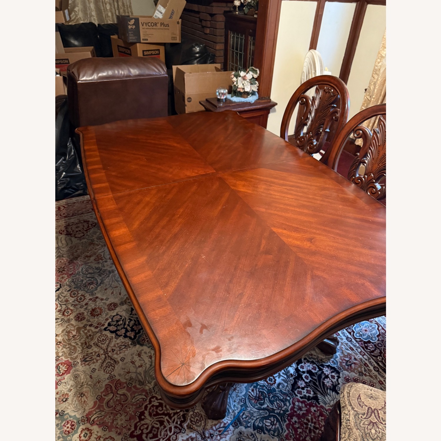 Ashley Furniture Red Wood Dining Table - image-1