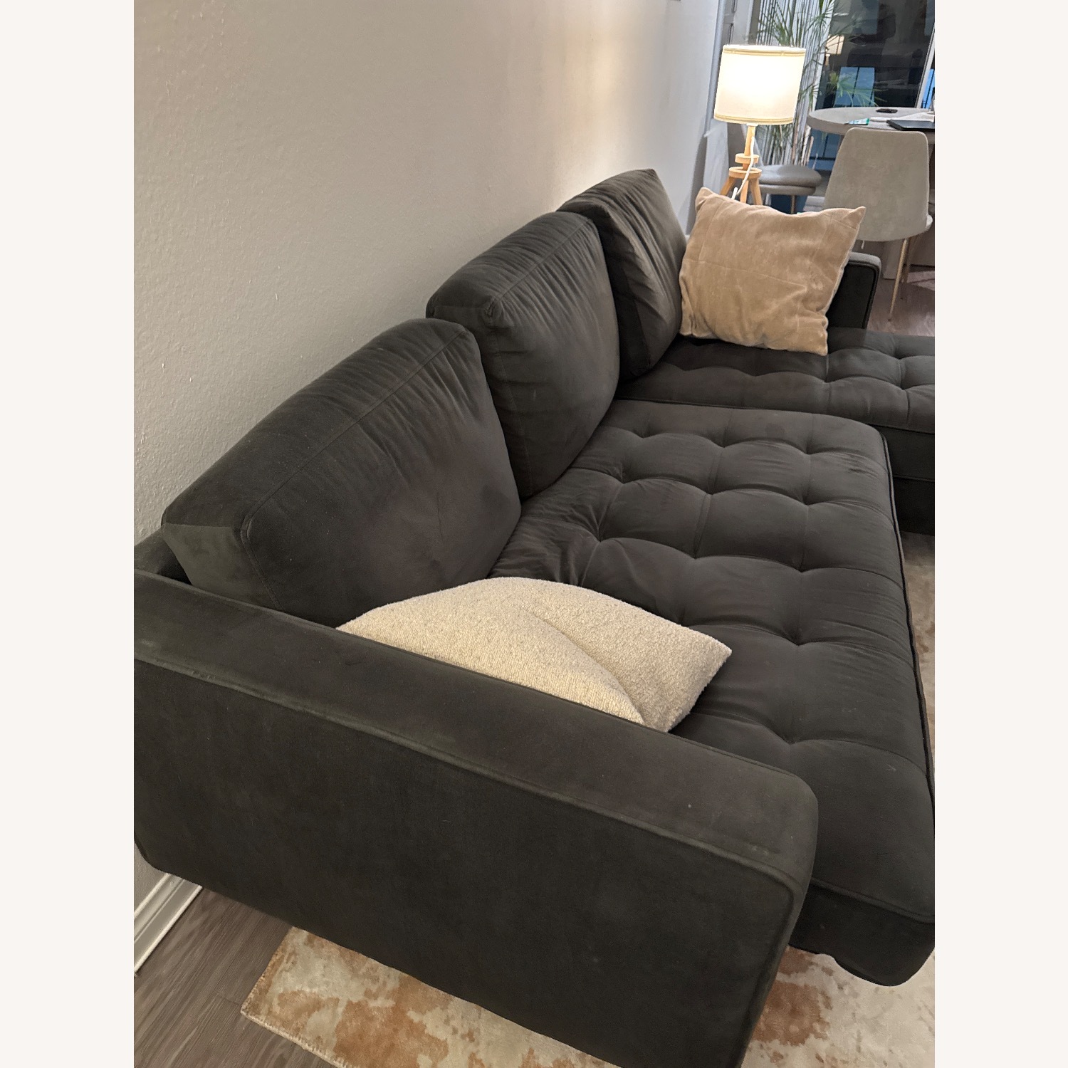 All Modern Gray Sectional Sofa W Right Chaise - image-3