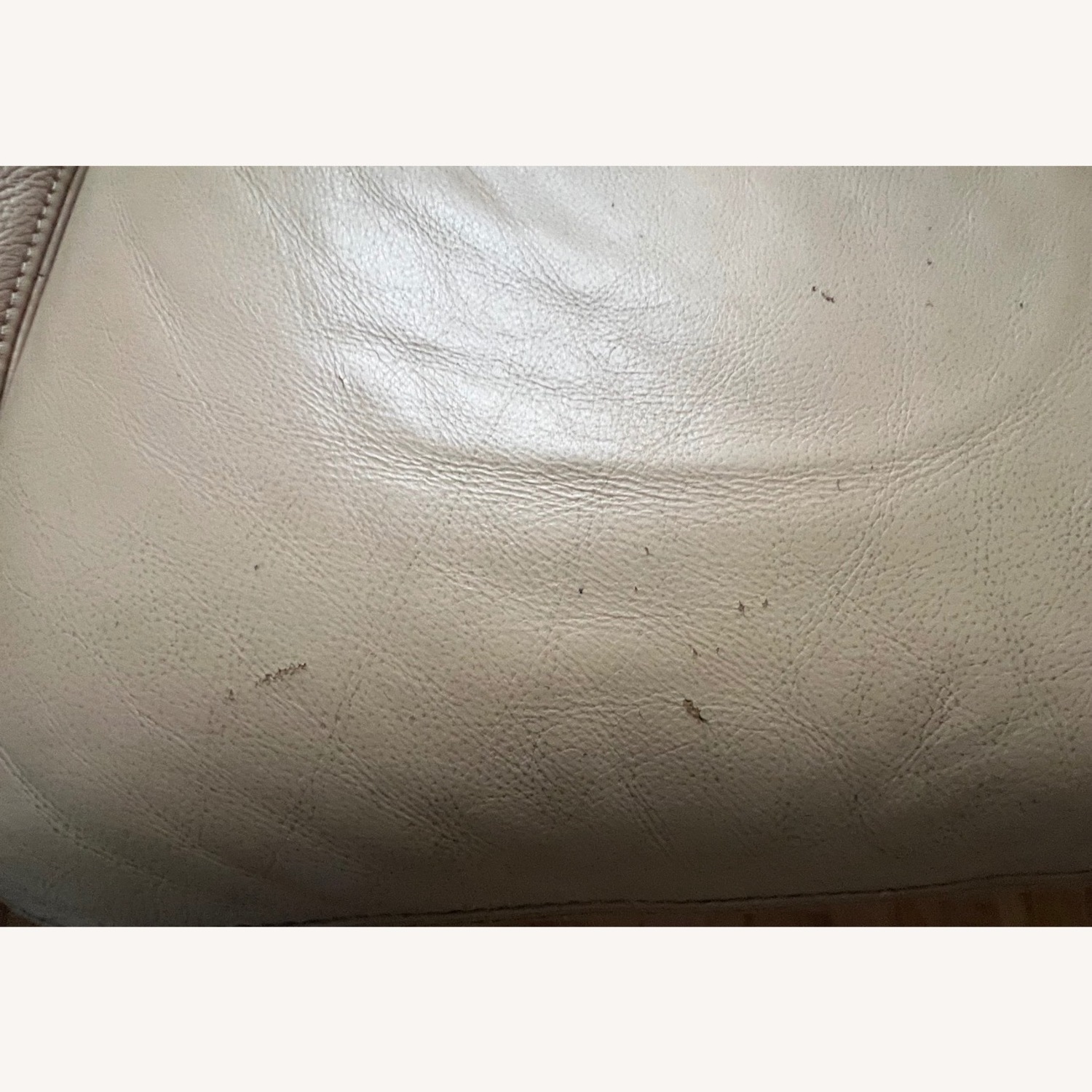 Macy's Beige Leather Sofa  - image-2