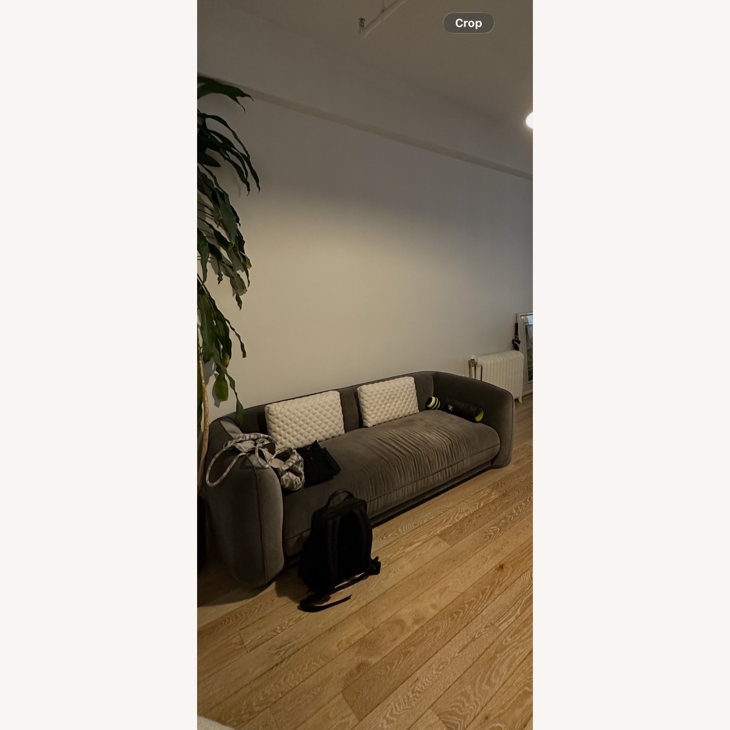 CB2 Grey Velvet 3 Seater Sectional - image-2