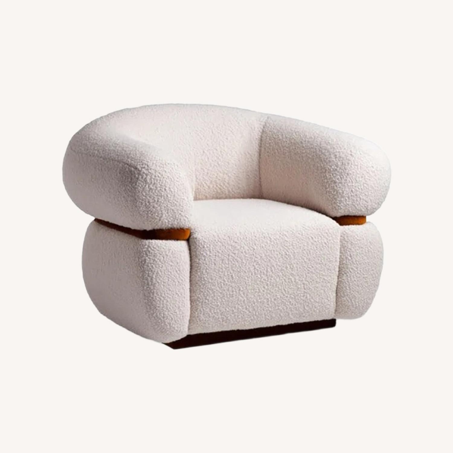 Perigold White Boucle Armchair - image-0