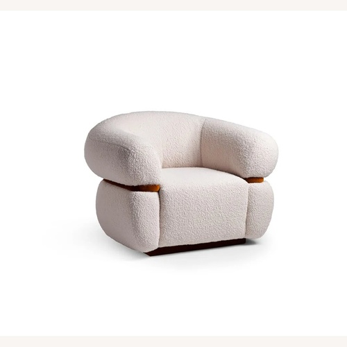 Used Perigold White Boucle Armchair for sale on AptDeco