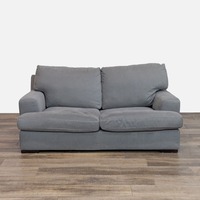 Contemporary Loveseat with Track Arms	