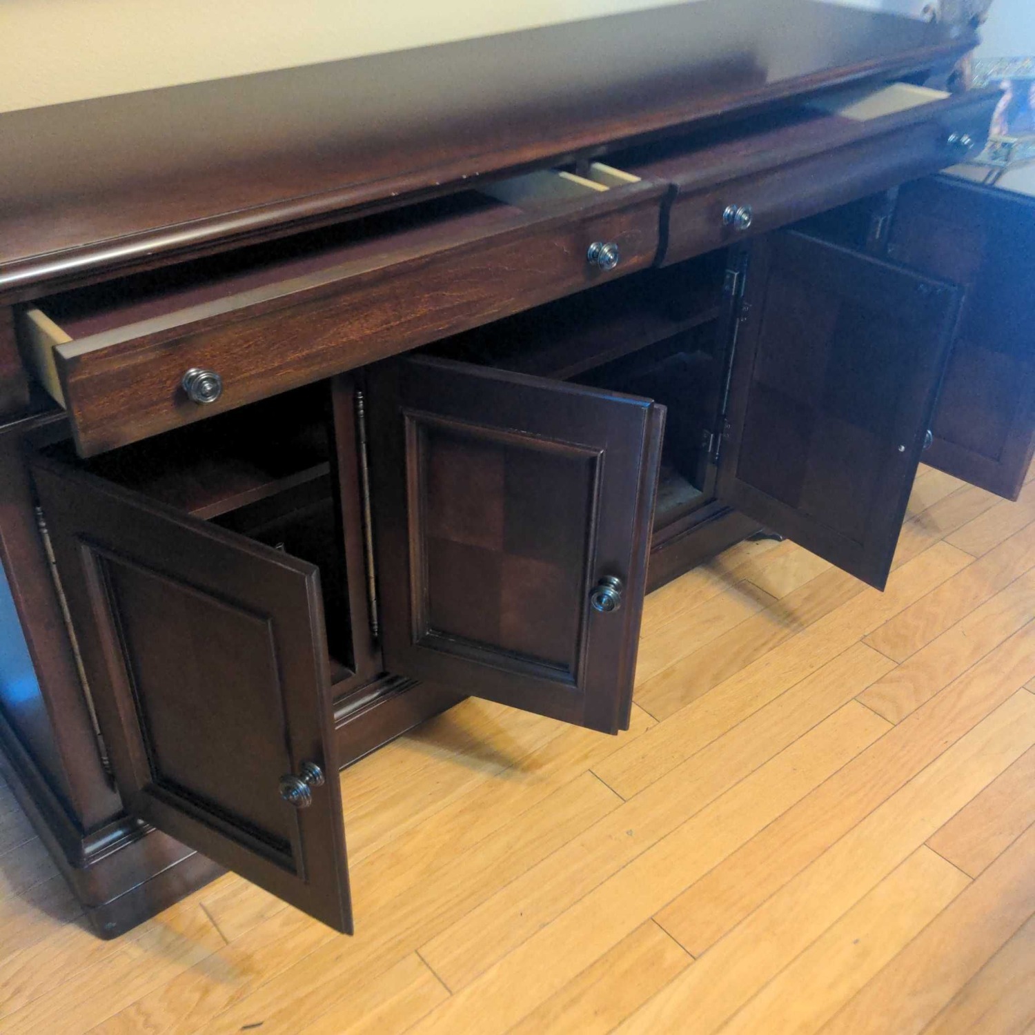 Dark Brown Wood Sideboard - image-1