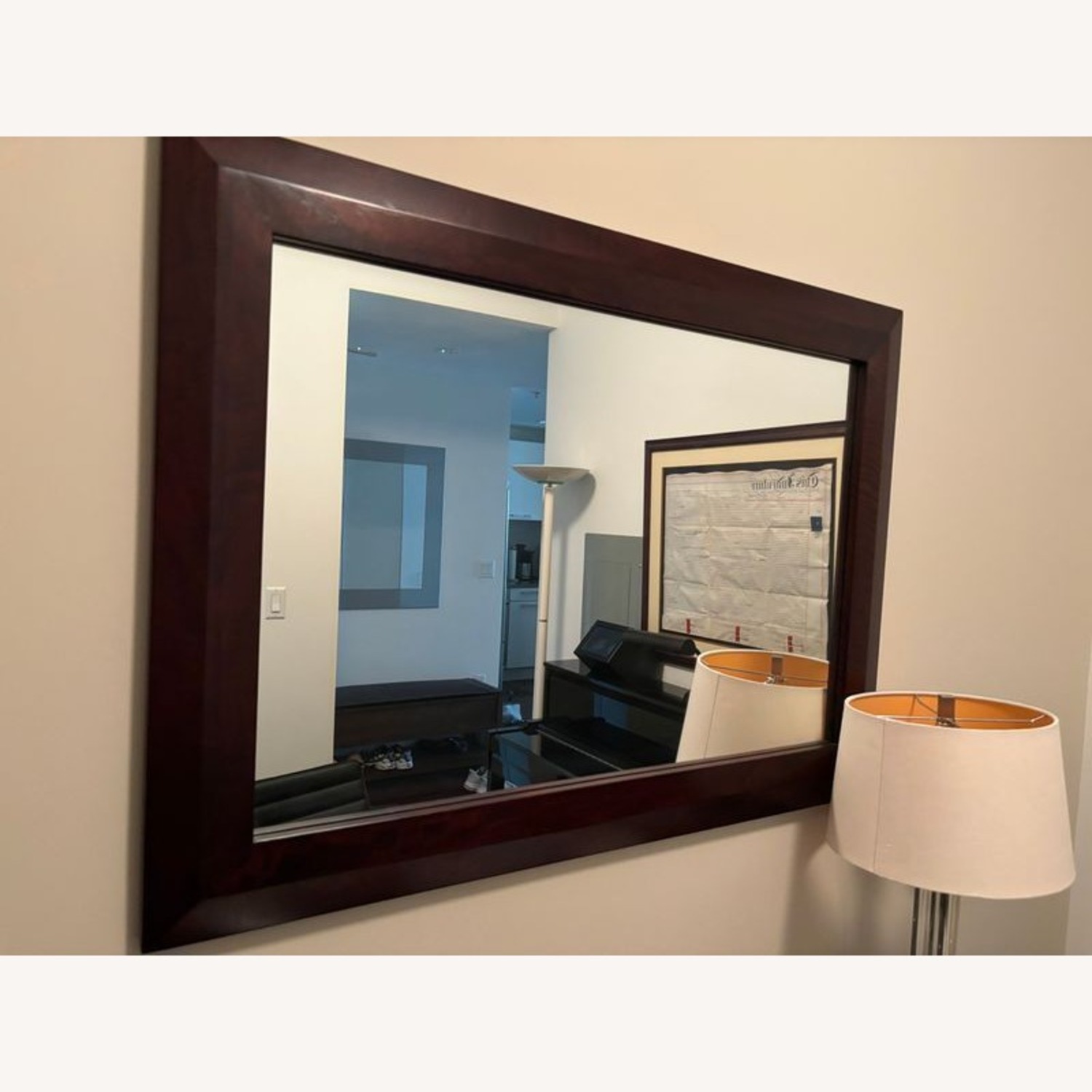 Crate & Barrel Wood Framed Wall Mirror - image-1