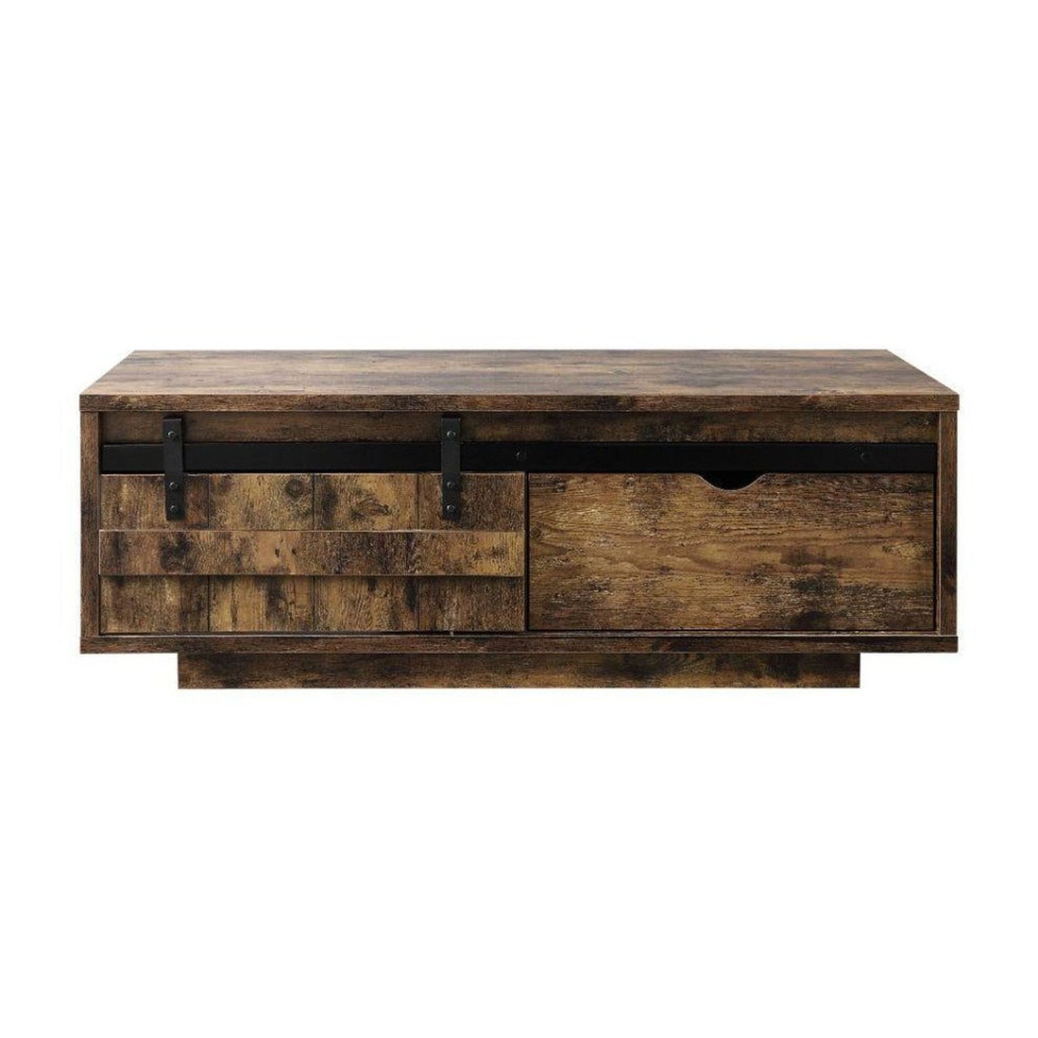 Chickanaw Rustic Oak Coffee Table with Sliding - image-0