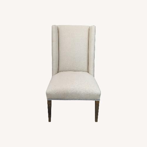 Used High Back Wing Dining Chair with Nailhead Trim	 for sale on AptDeco