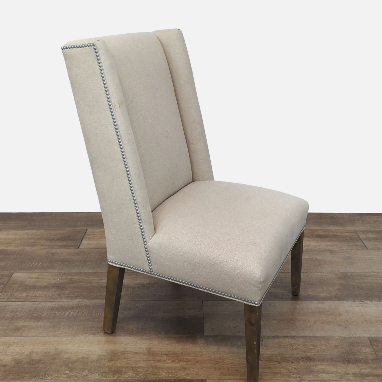 High Back Wing Dining Chair with Nailhead Trim	 - image-1