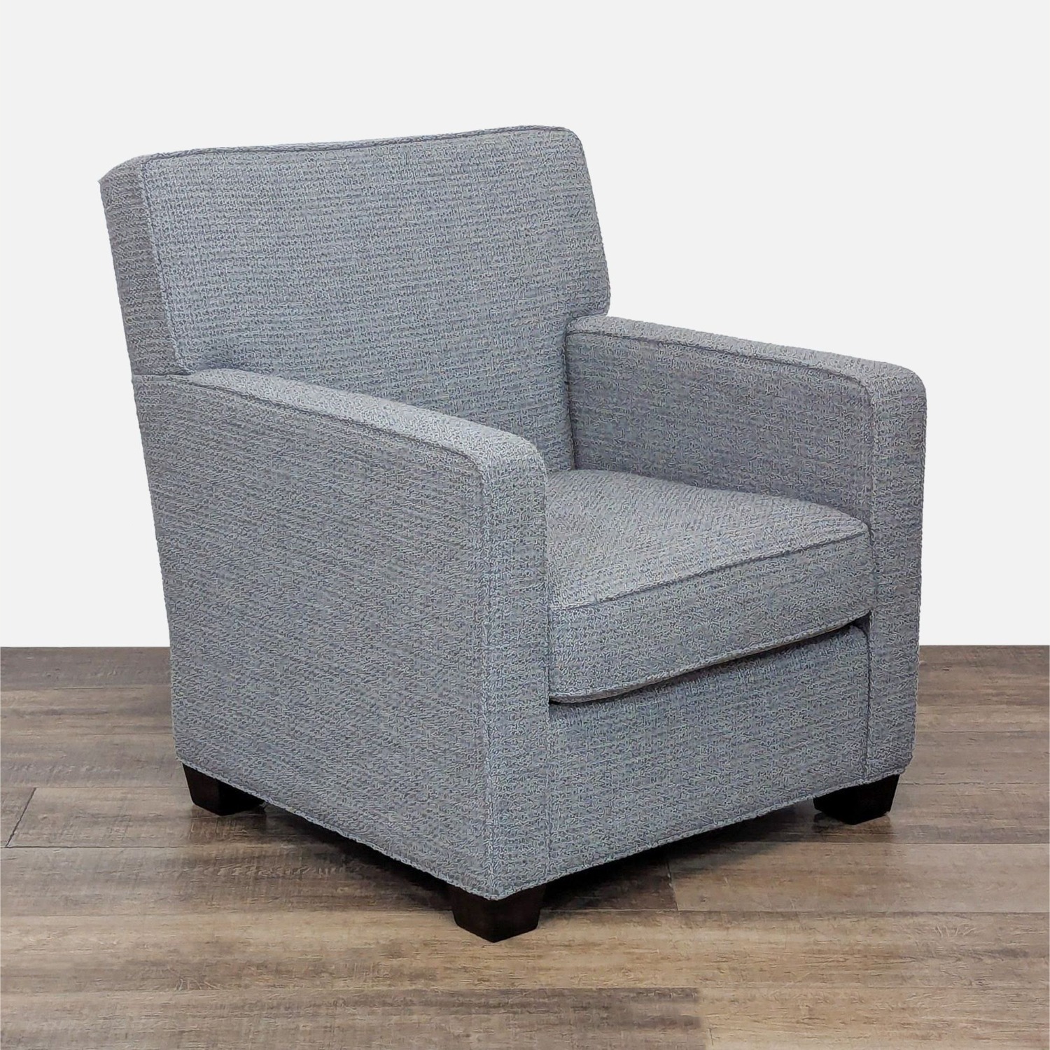 Custom Made Modern Gray Fabric Lounge Chair - image-1