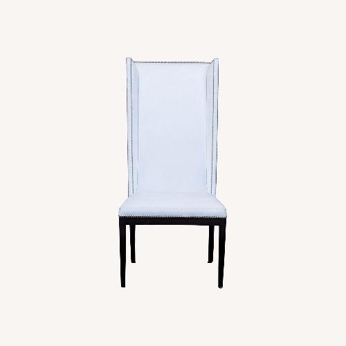 Used Faux Leather Extra High Back Wing Style Chair for sale on AptDeco