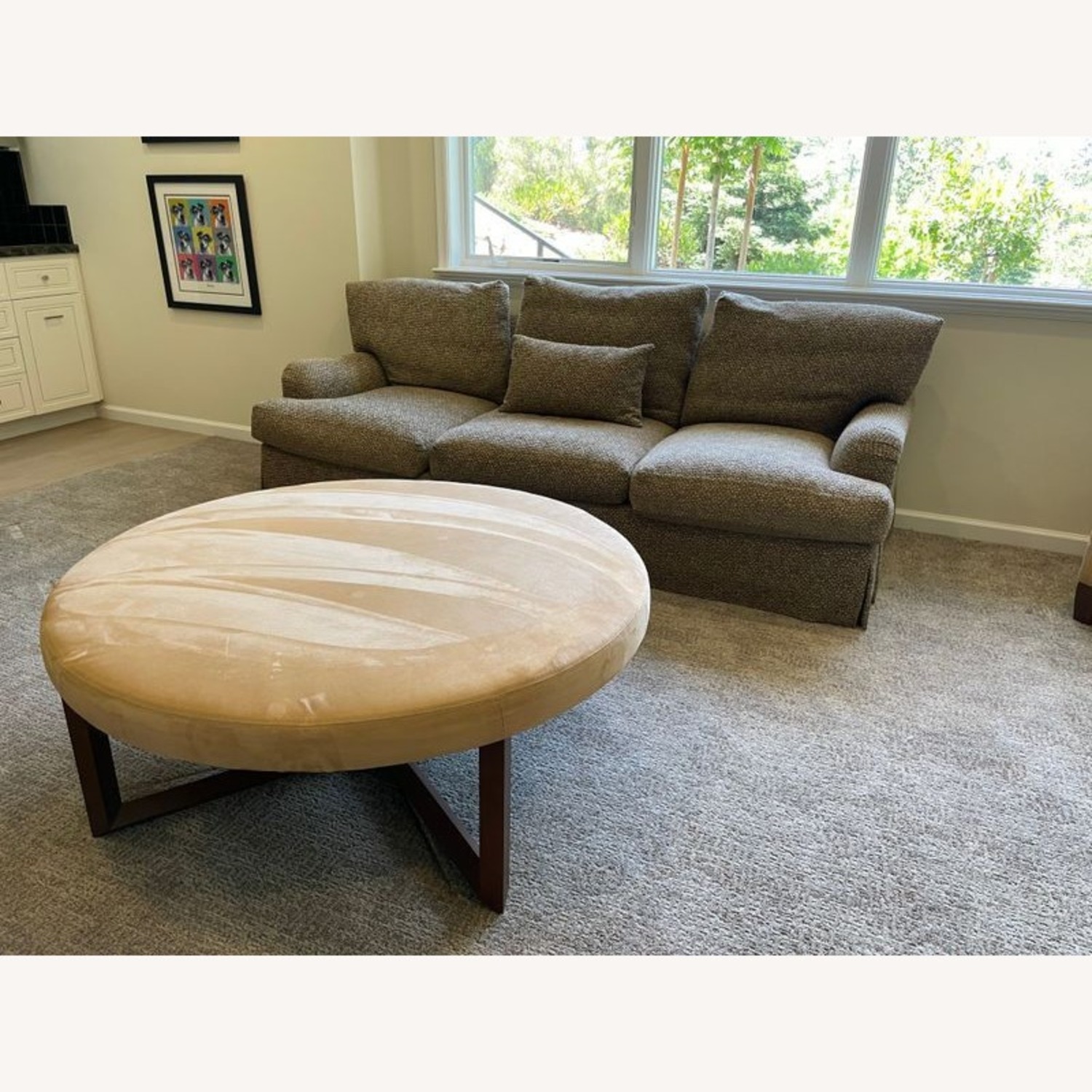 Natural Leather Ottoman - image-1