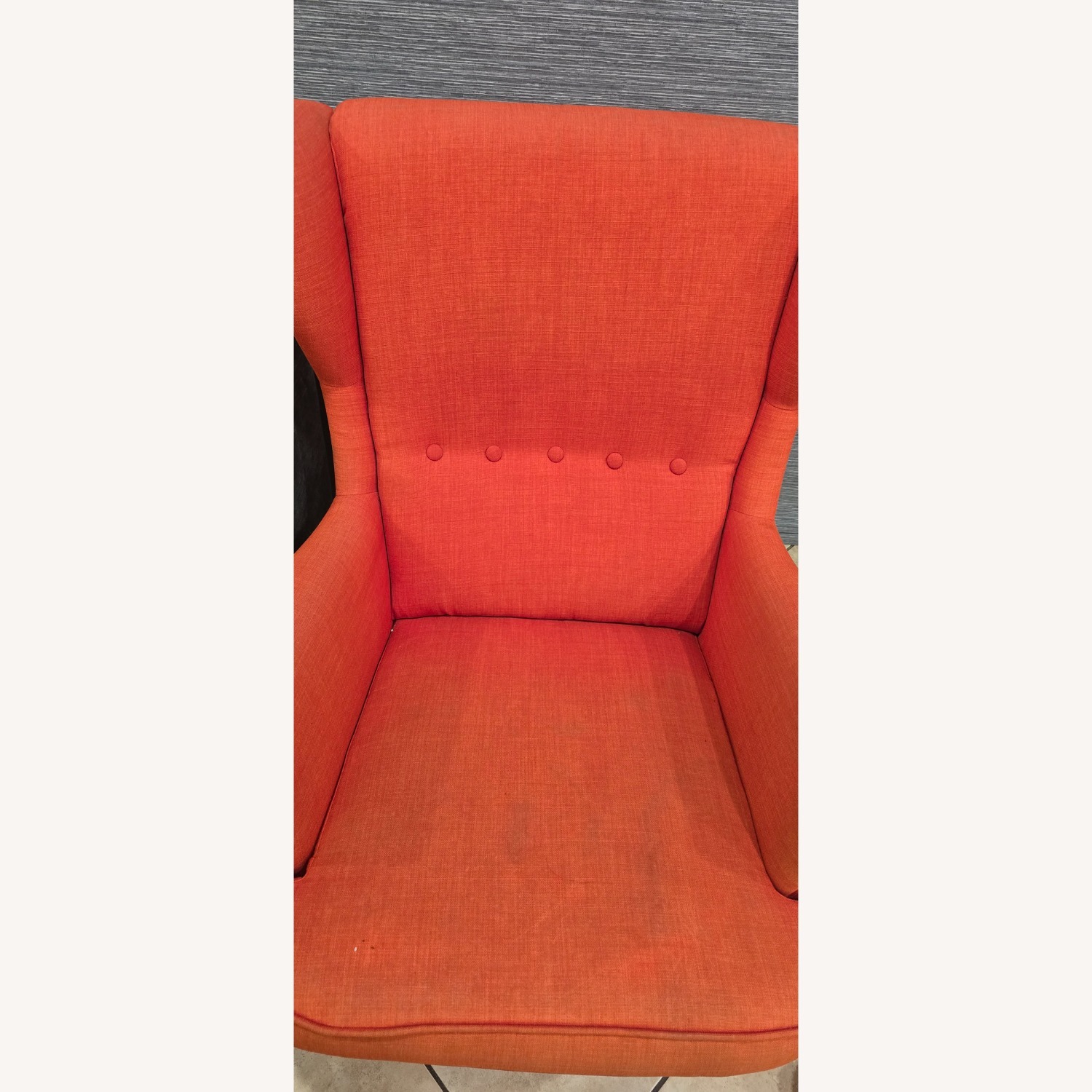 IKEA STRANDMON Orange Fabric Armchair - image-3