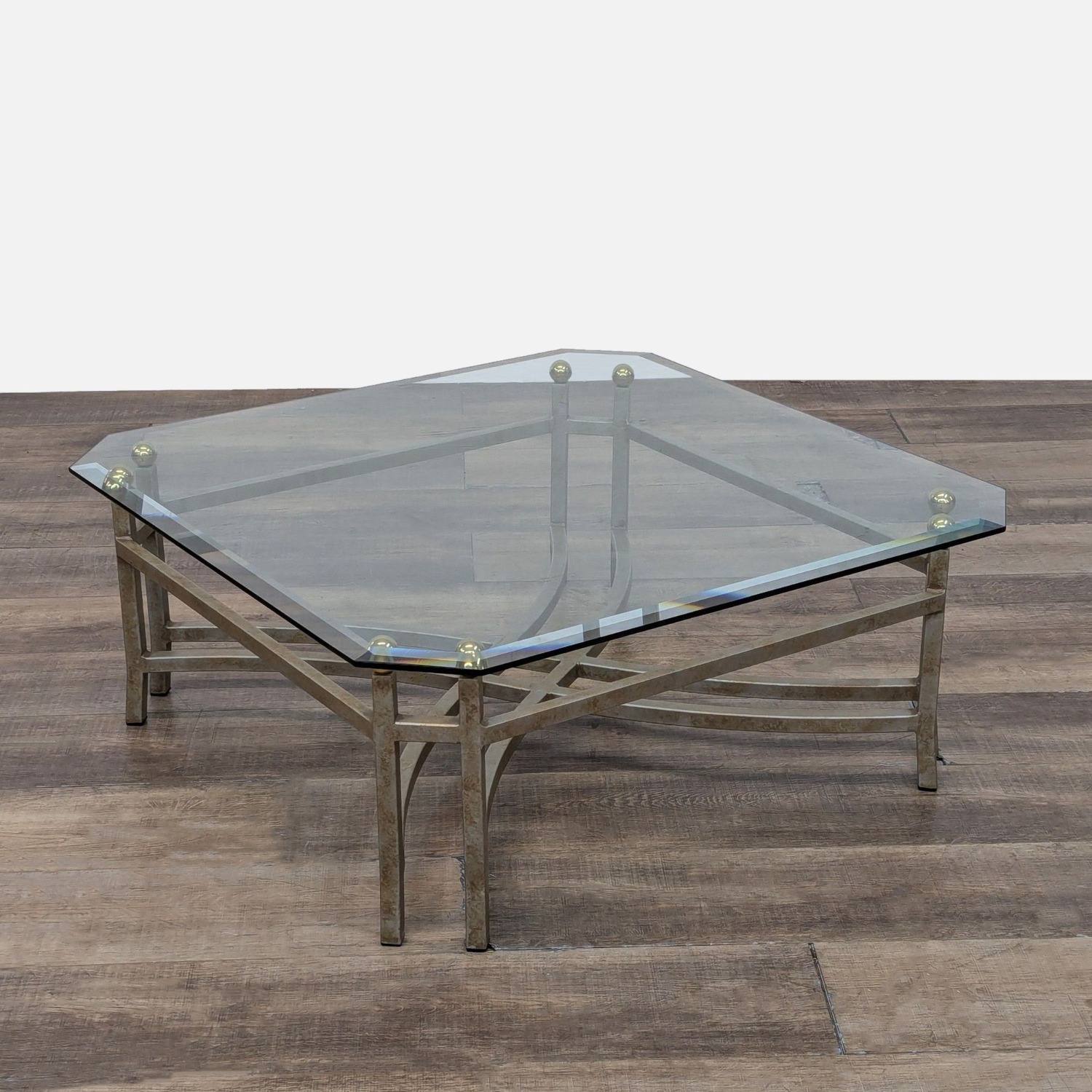 Wrought Iron Glass Top Coffee Table	 - image-2