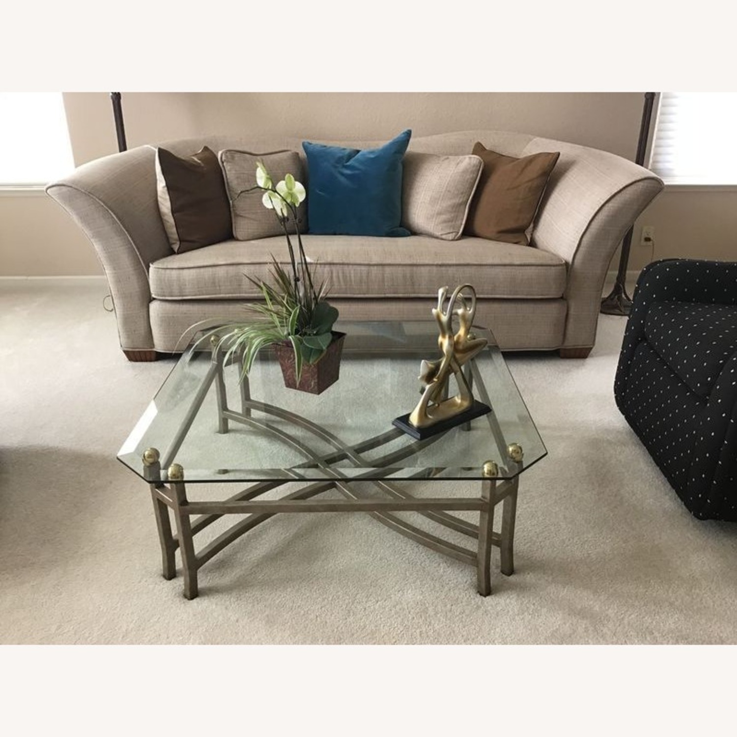 Wrought Iron Glass Top Coffee Table	 - image-5