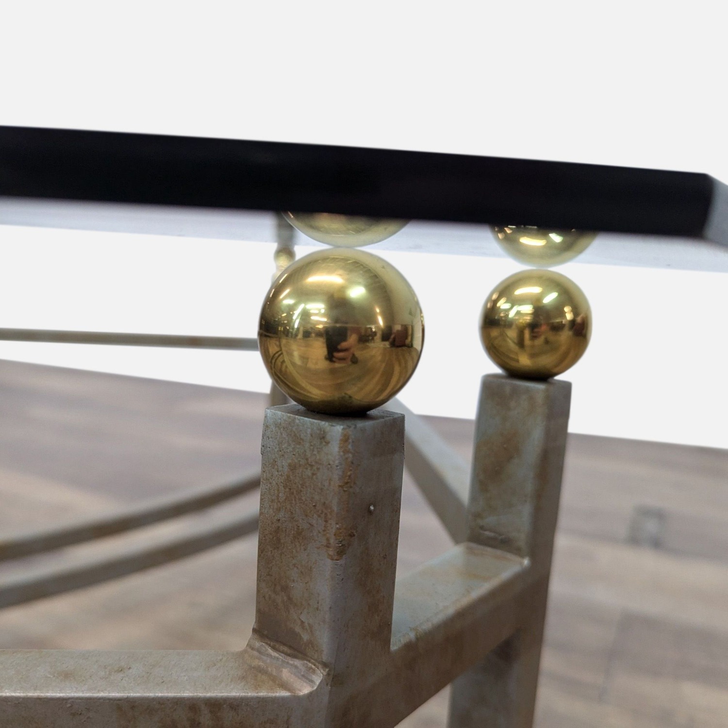 Wrought Iron Glass Top Coffee Table	 - image-4