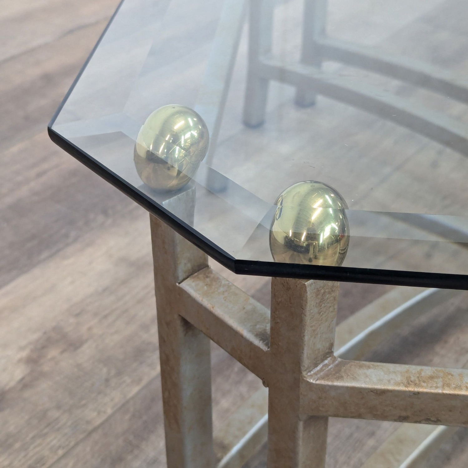 Wrought Iron Glass Top Coffee Table	 - image-3