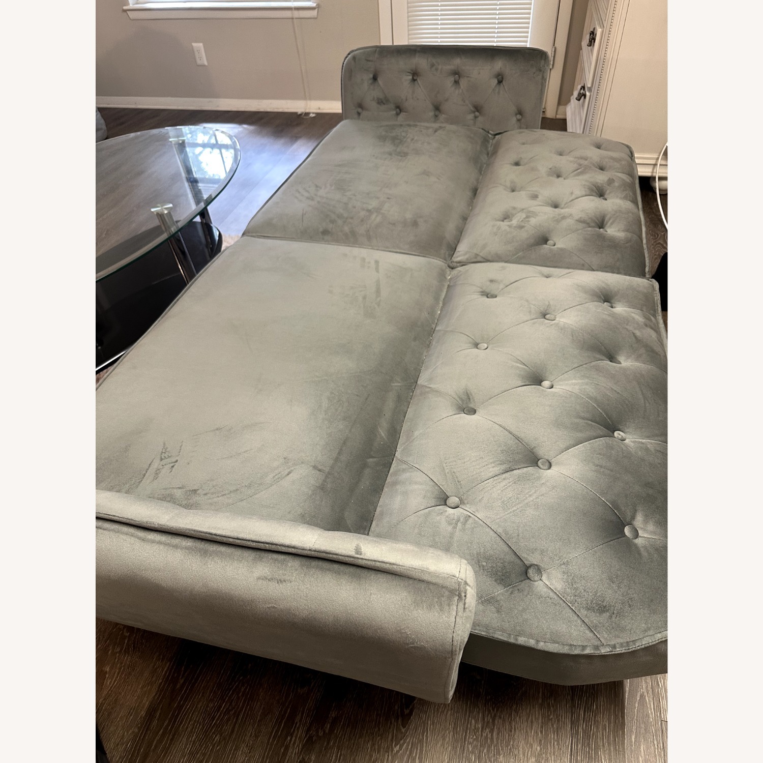 9 By Novogratz Light Gray Sleeper Sofa - image-2