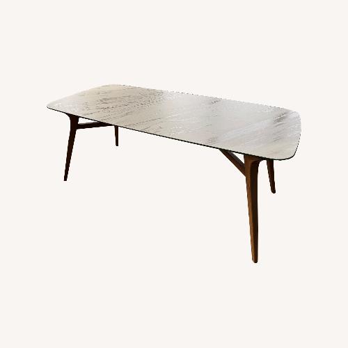 Used Lazzoni Fly 6 Seater White Ceramic Dining Table for sale on AptDeco