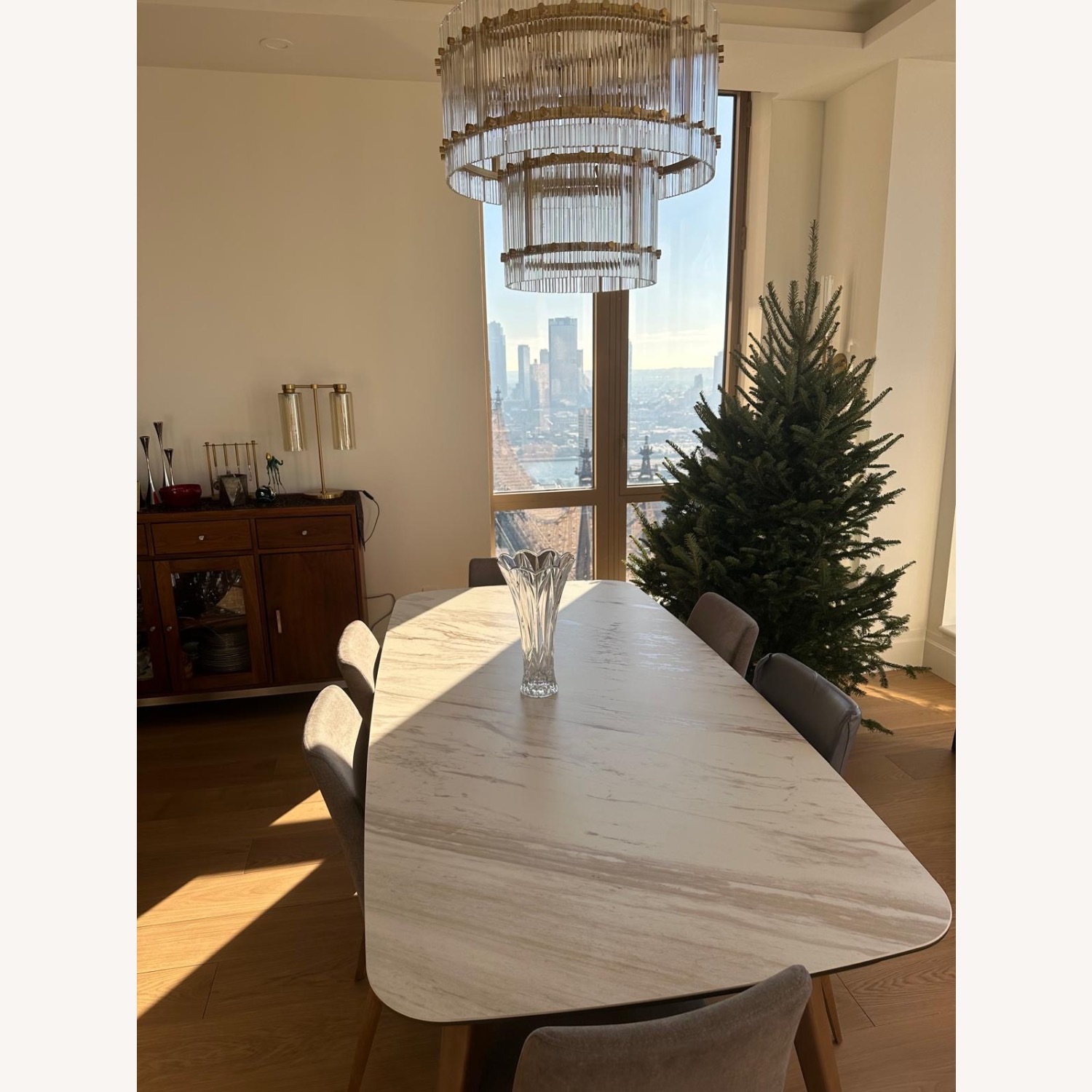 Lazzoni Fly 6 Seater White Ceramic Dining Table - image-4