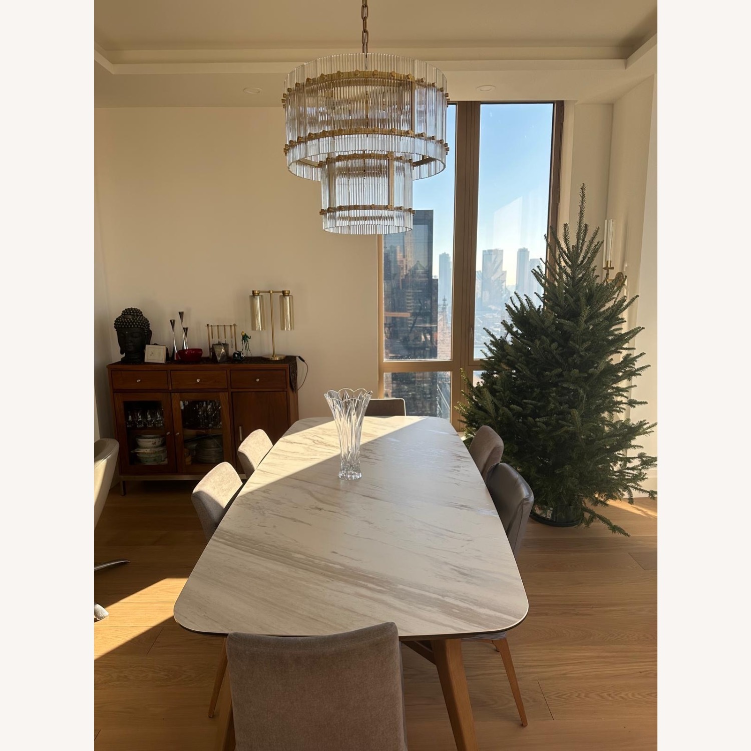 Lazzoni Fly 6 Seater White Ceramic Dining Table - image-3