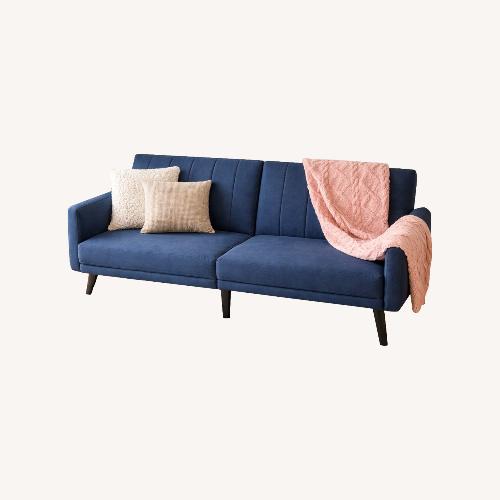 Used Wayfair Asloune Blue Linen Futon for sale on AptDeco