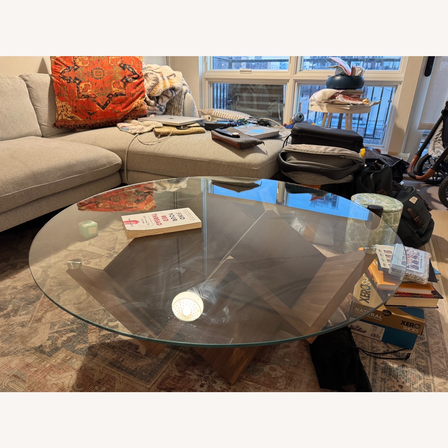 Castlery Dark Brown Glass Coffee Table - image-4