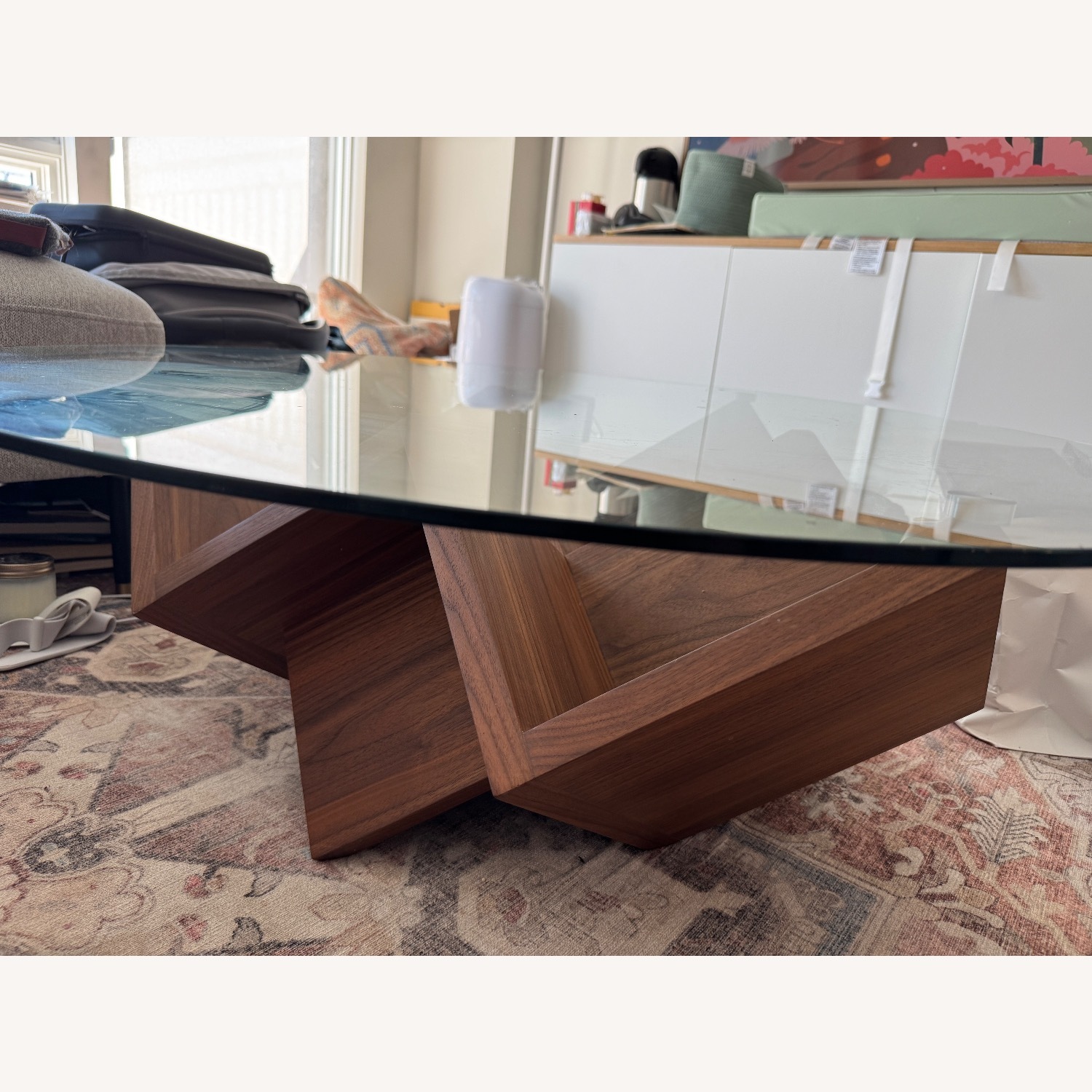 Castlery Dark Brown Glass Coffee Table - image-3