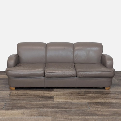 Used Custom 3-Seat Leather Sofa for sale on AptDeco